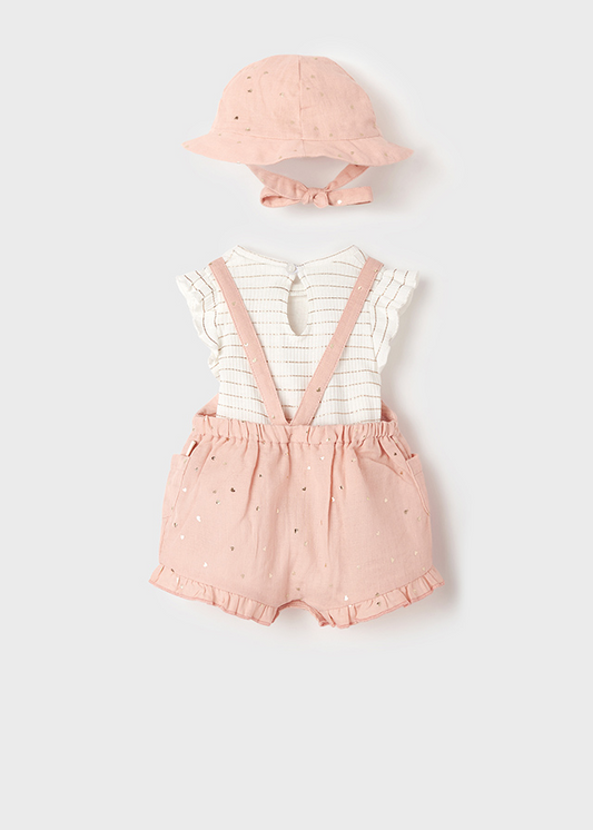 Conjunto overall oro rosa