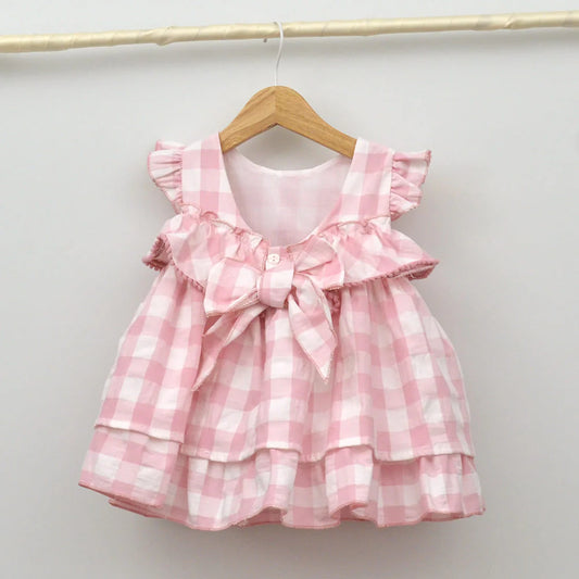 Vestido Rosa y Cuadros