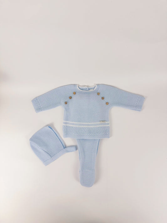 Set 3 piezas celeste para recien nacido