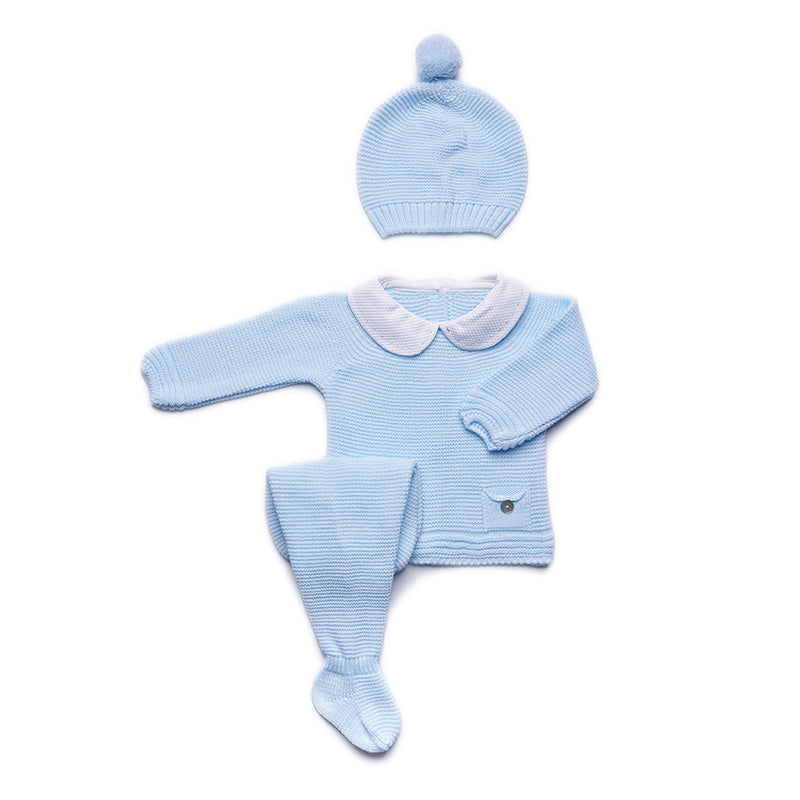 Set 3 piezas celeste para recien nacido