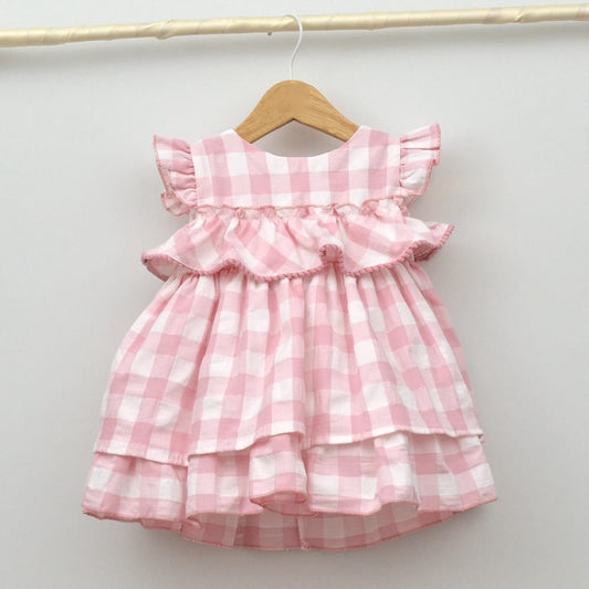 Vestido Rosa y Cuadros