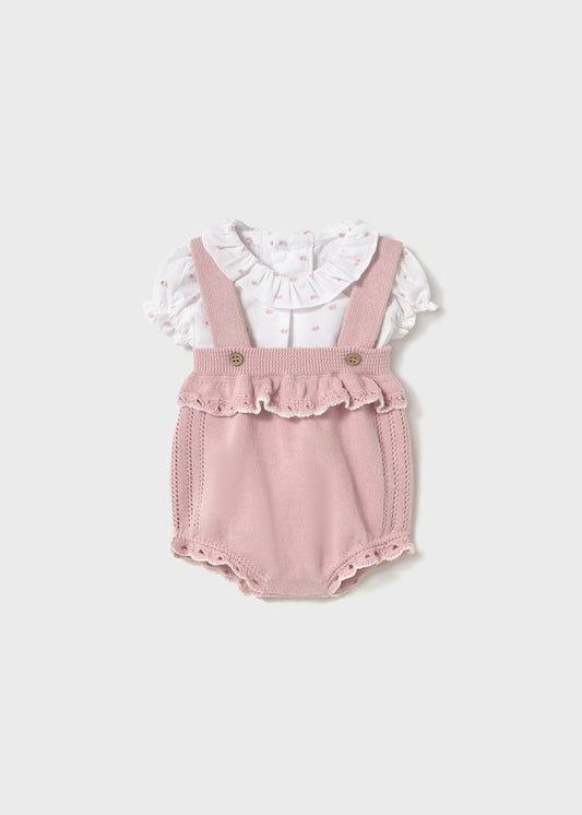 Conjunto overall tricot con blusa