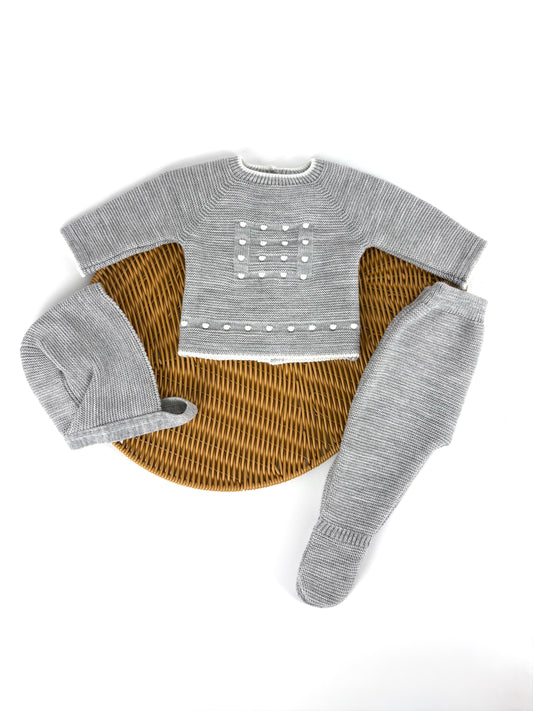 Set 3 piezas gris para recién nacido
